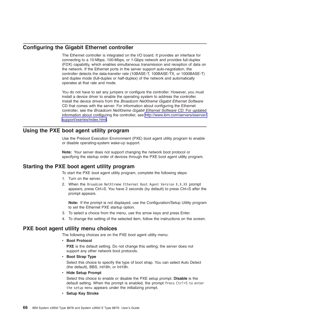 IBM 71455DU manual Configuring the Gigabit Ethernet controller, Using the PXE boot agent utility program 