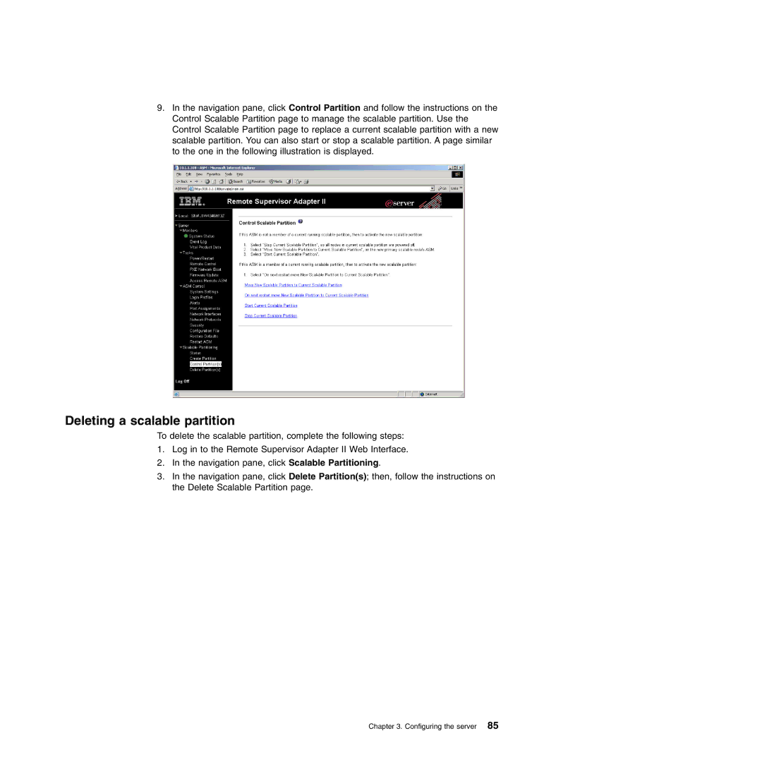 IBM 71455DU manual Deleting a scalable partition 