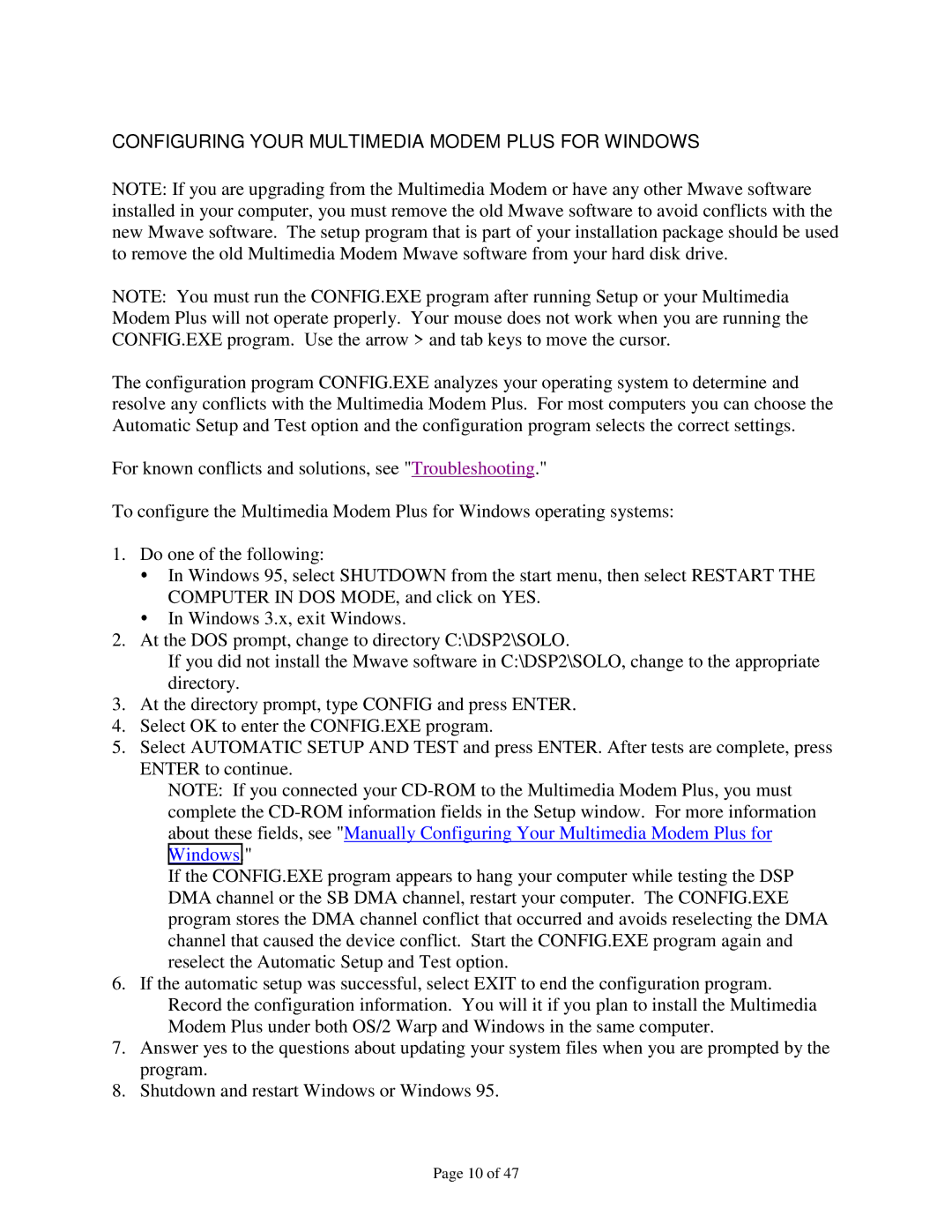 IBM 715 P/N - 13H6715 manual Configuring Your Multimedia Modem Plus for Windows 