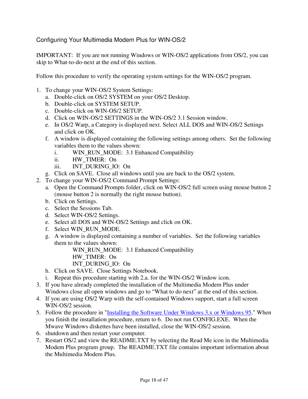 IBM 715 P/N - 13H6715 manual Configuring Your Multimedia Modem Plus for WIN-OS/2 