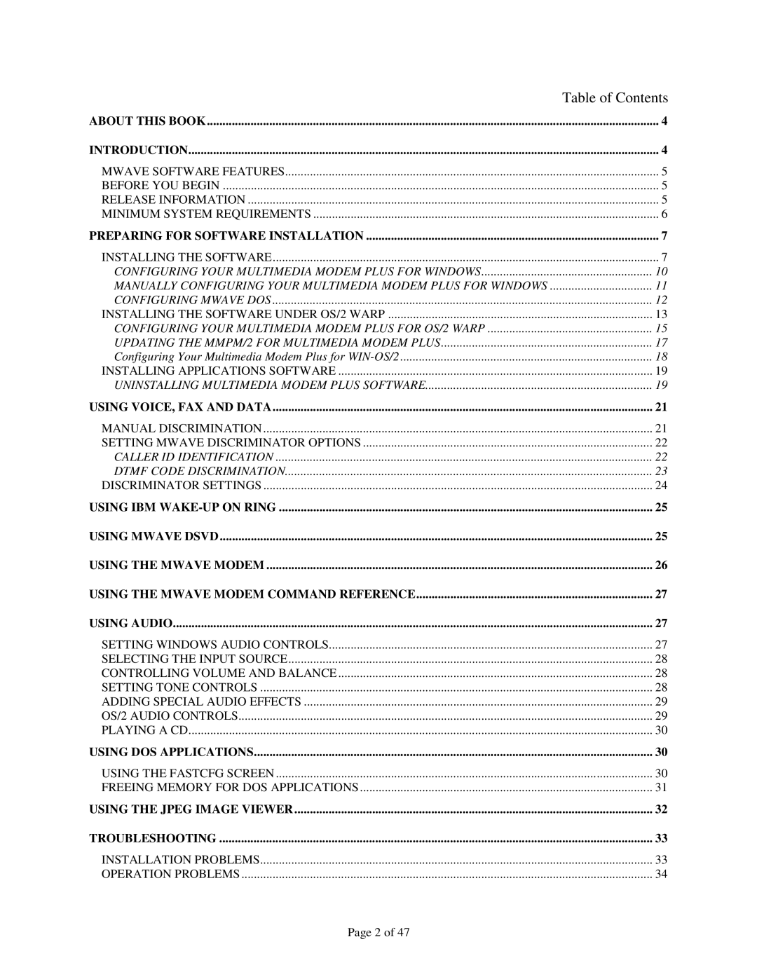 IBM 715 P/N - 13H6715 manual Table of Contents 