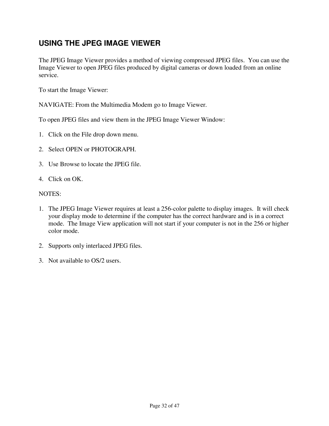 IBM 715 P/N - 13H6715 manual Using the Jpeg Image Viewer 