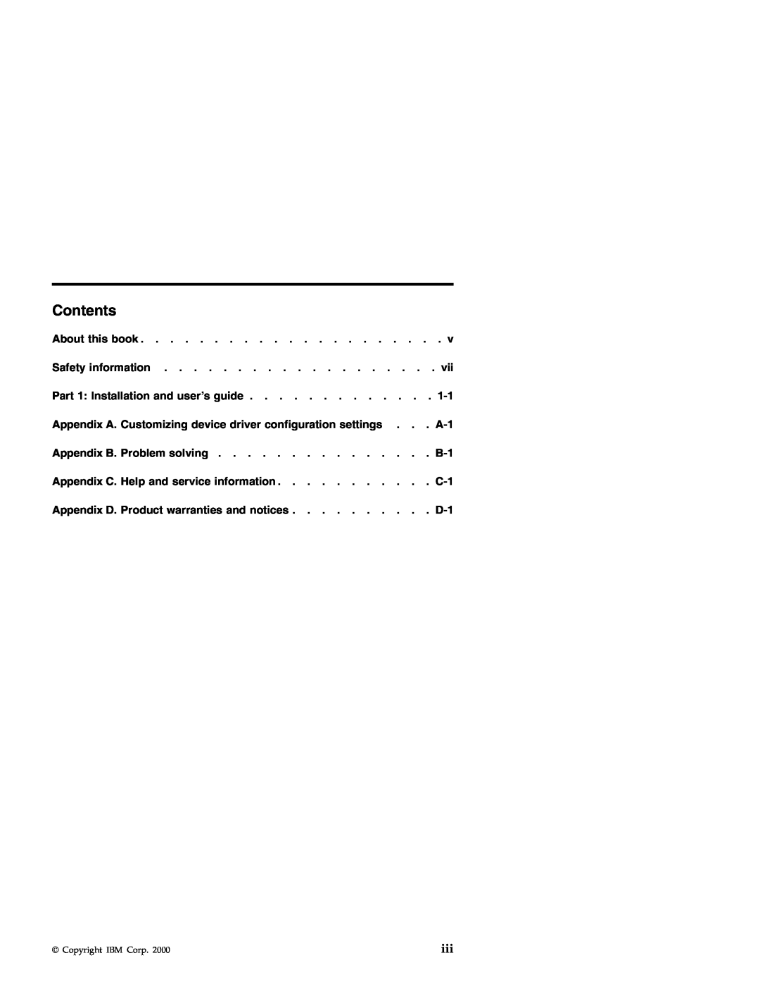 IBM 71P7279 manual Contents 