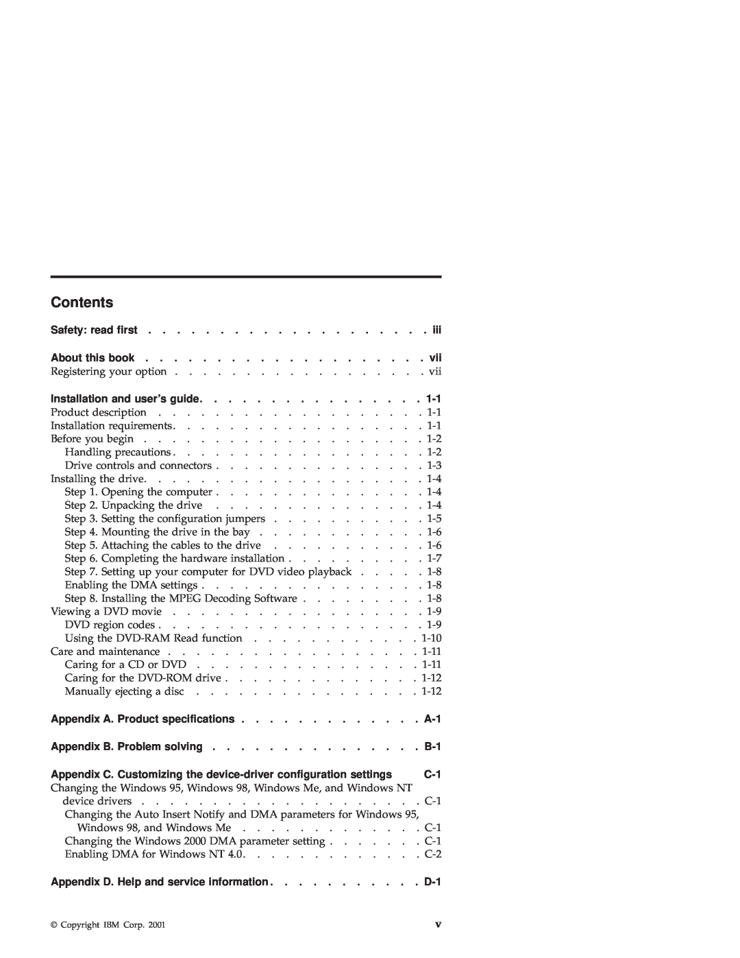 IBM 71P7285 manual Contents, Registering your option 