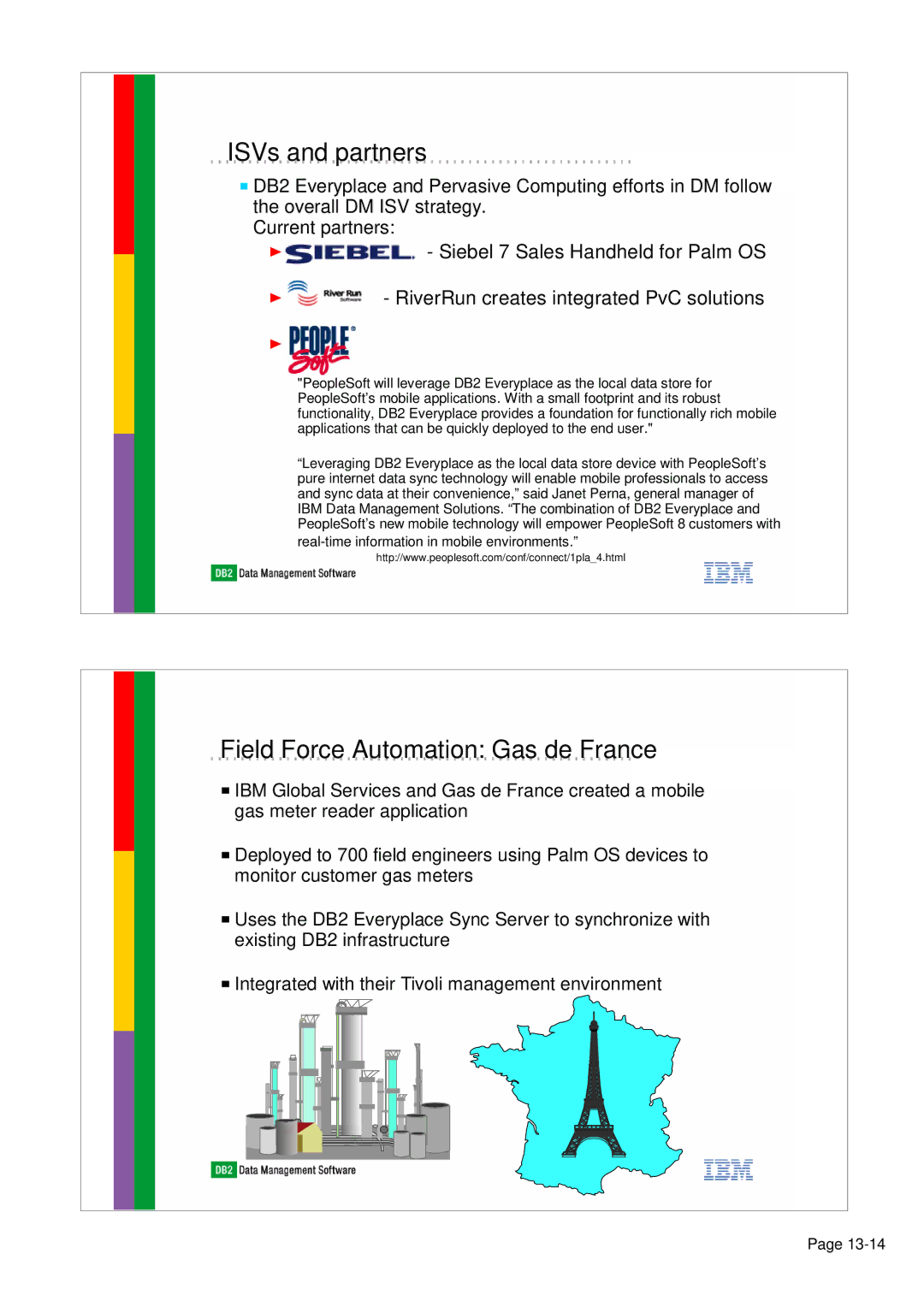 IBM 7.2.1 manual ISVs and partners, Field Force Automation Gas de France 