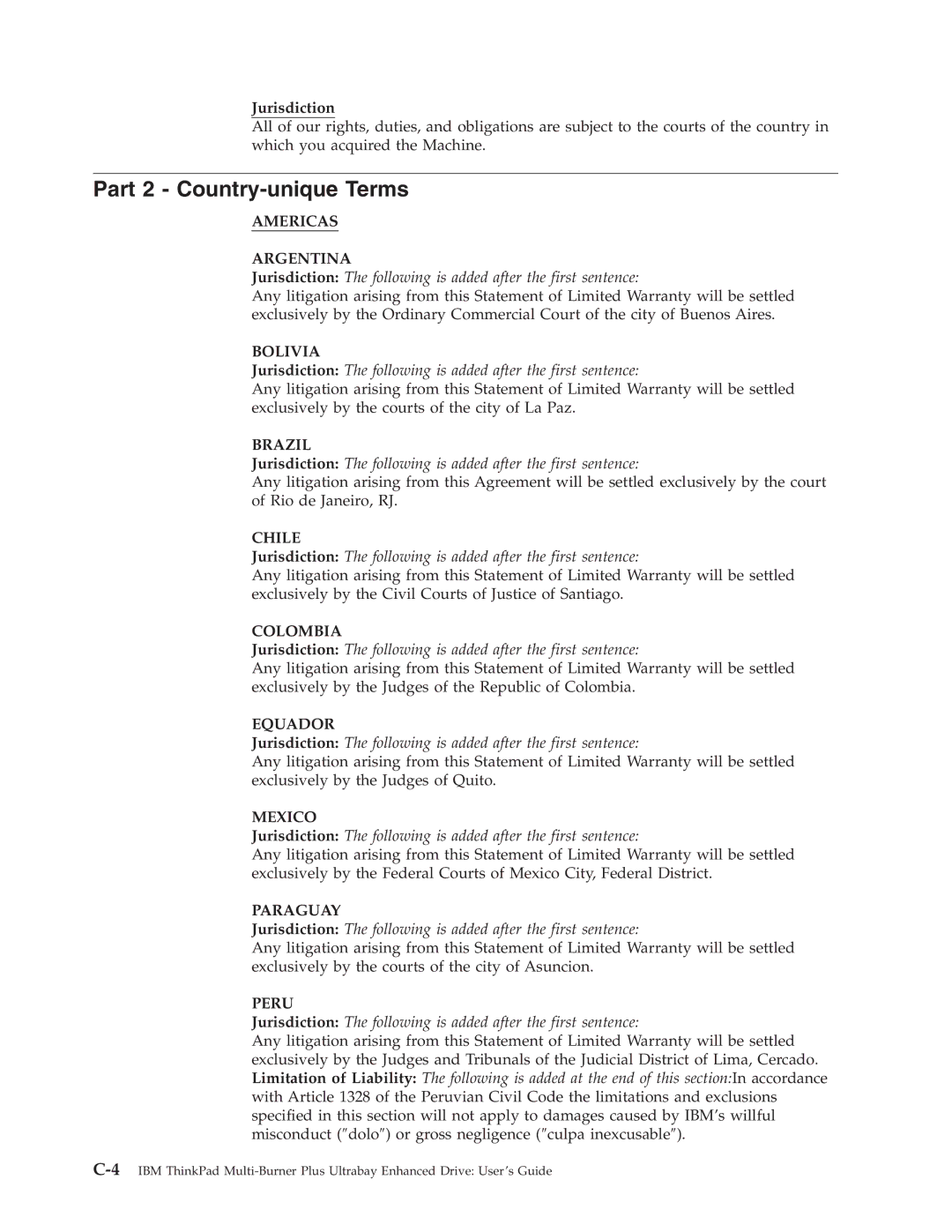 IBM 73P3315 manual Part 2 Country-unique Terms 