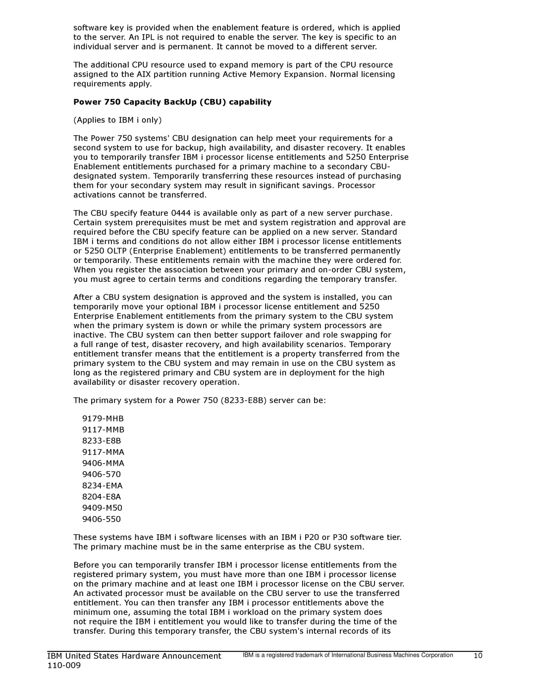 IBM 750 manual IBM United States Hardware Announcement 