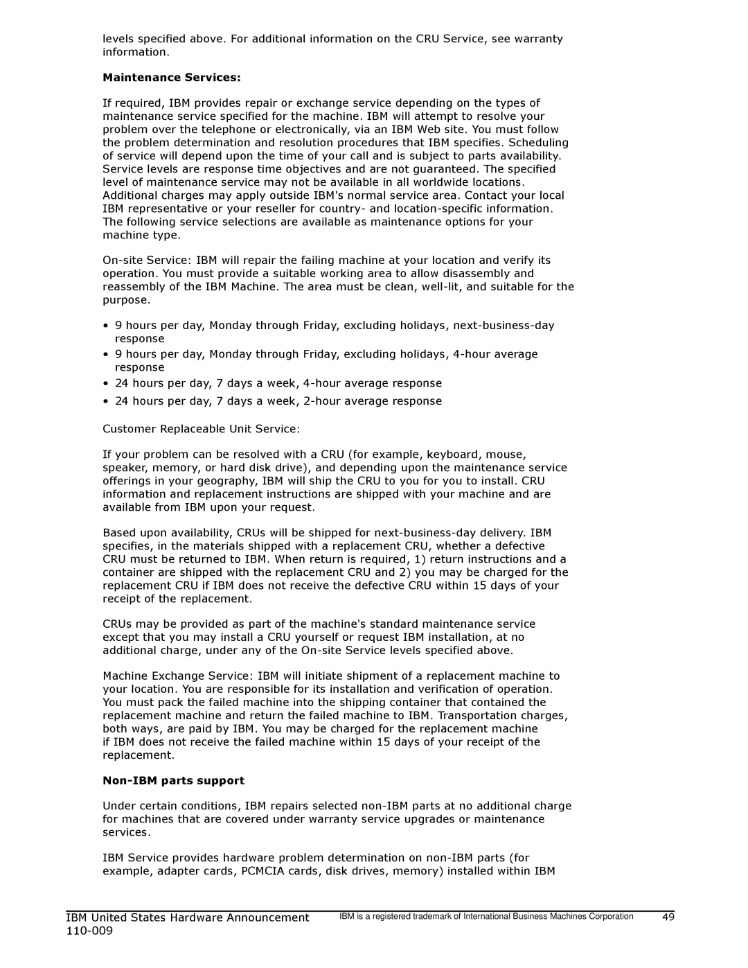 IBM 750 manual IBM United States Hardware Announcement 