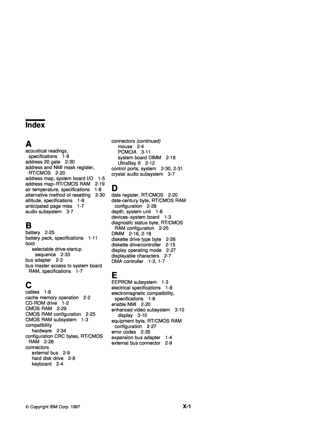IBM 770 manual Index 