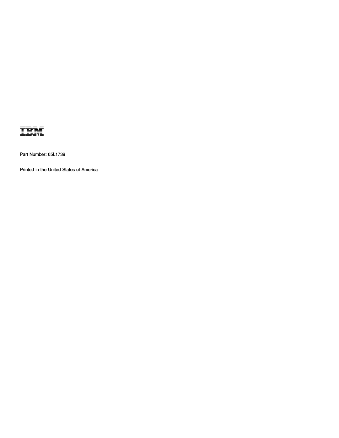 IBM 770 manual Part Number 05L1739 Printed in the United States of America 