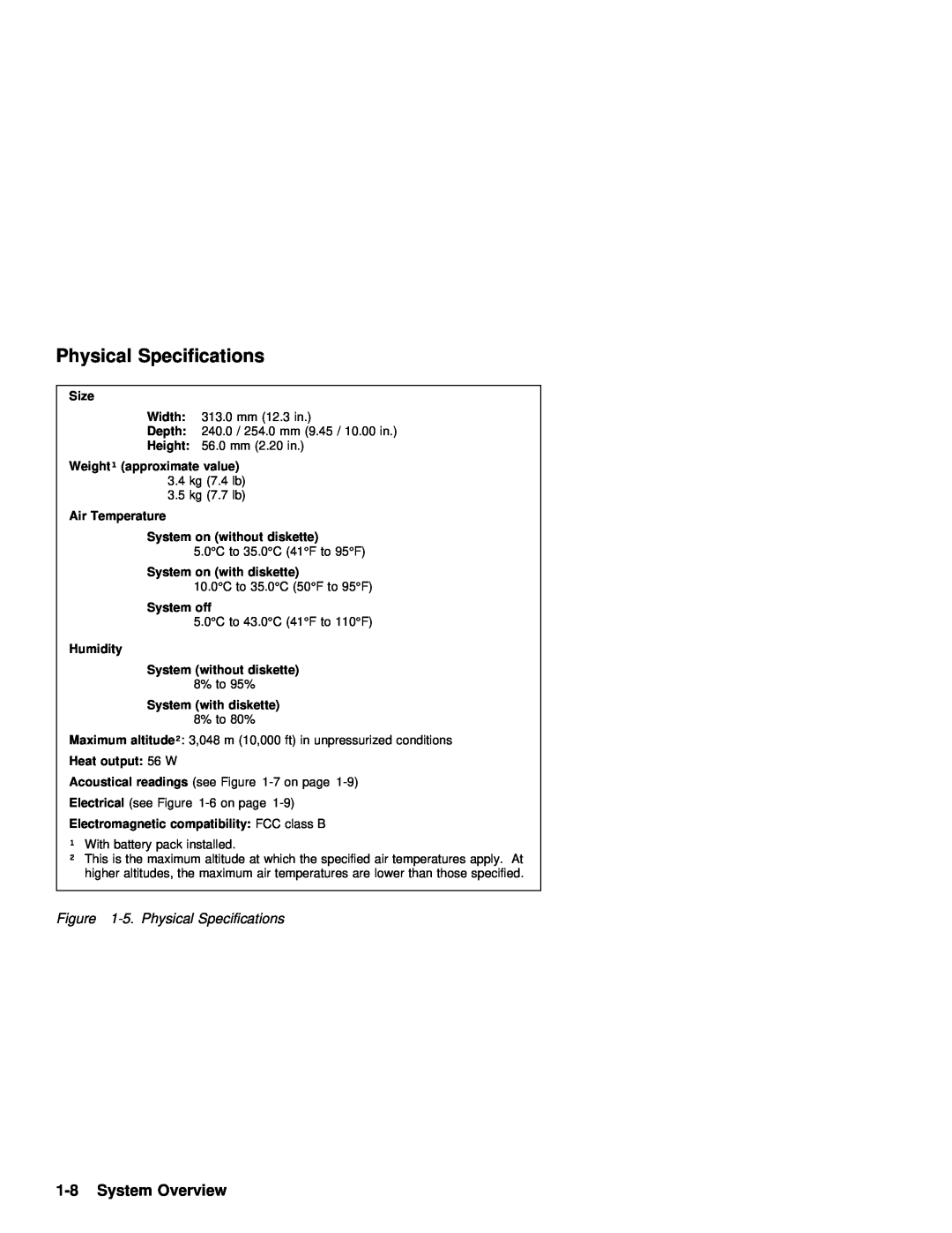 IBM 770 manual Physical Specifications, System Overview 