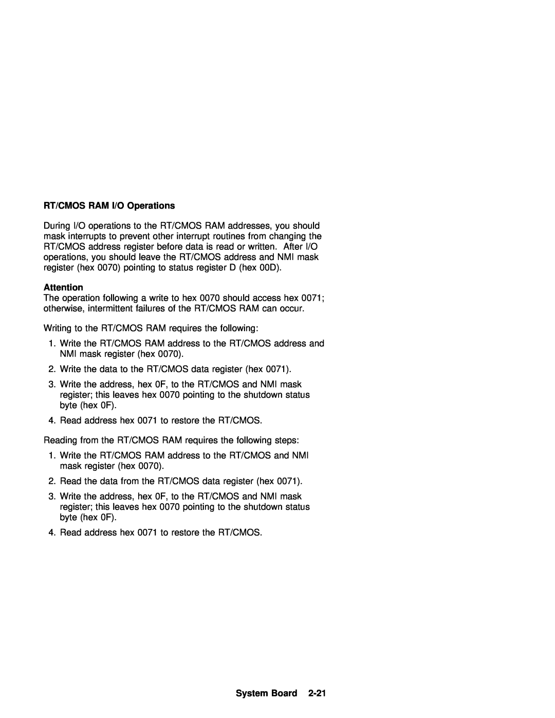 IBM 770 manual Ram I/O, Operations, System Board, Rt/Cmos 