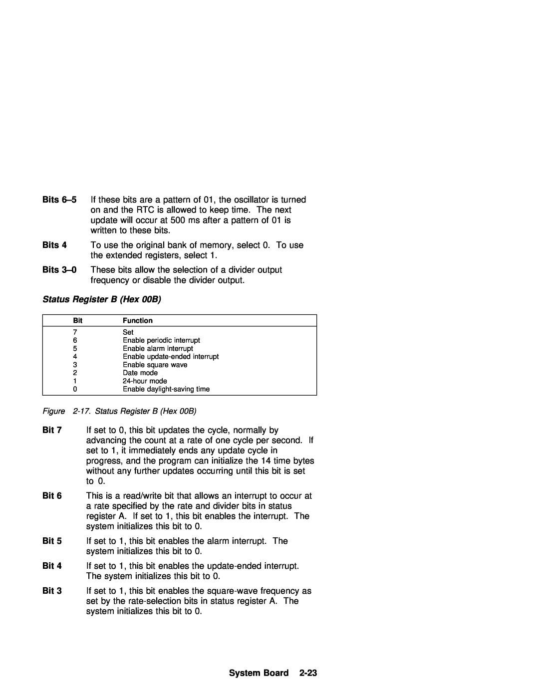 IBM 770 manual Bits, System Board, Status 