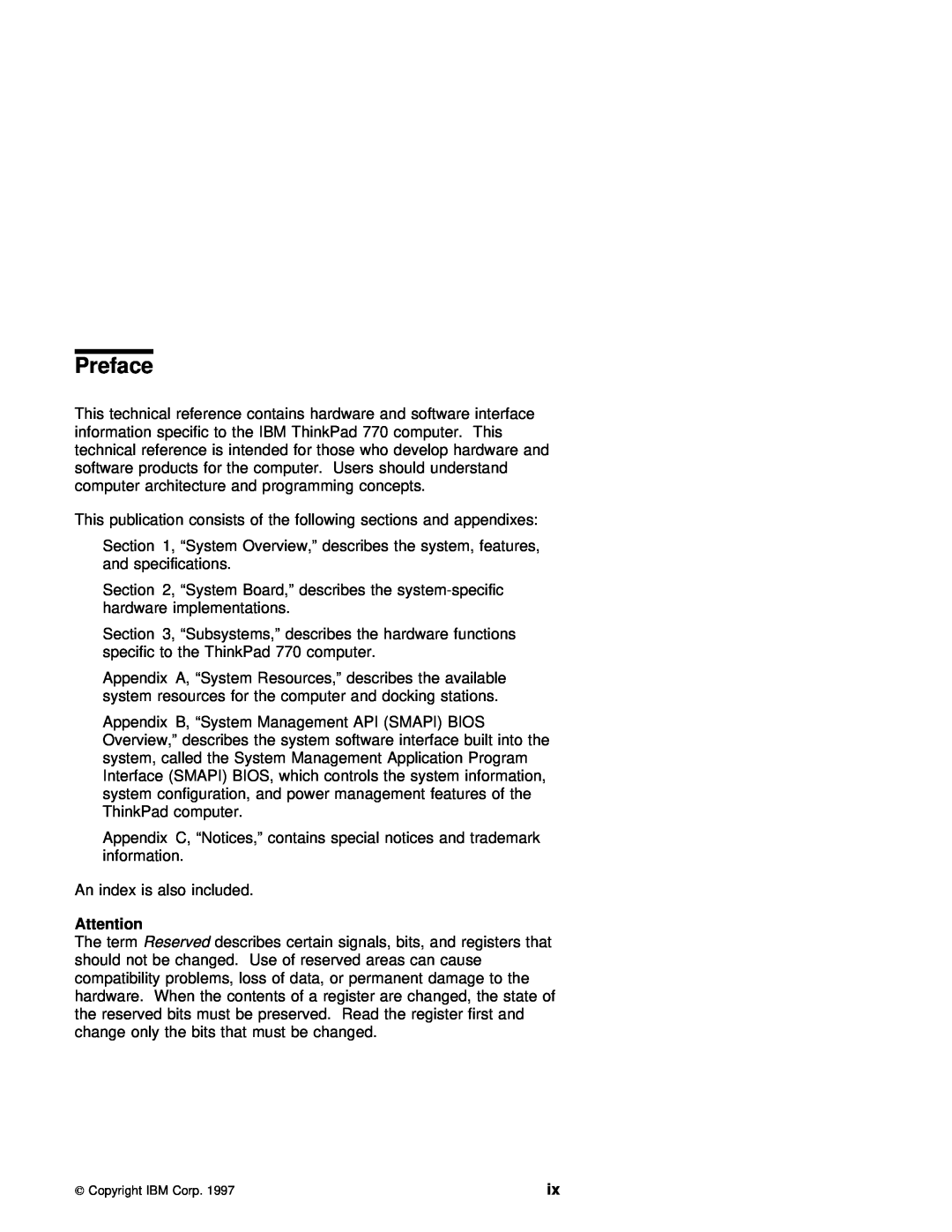 IBM 770 manual Preface 