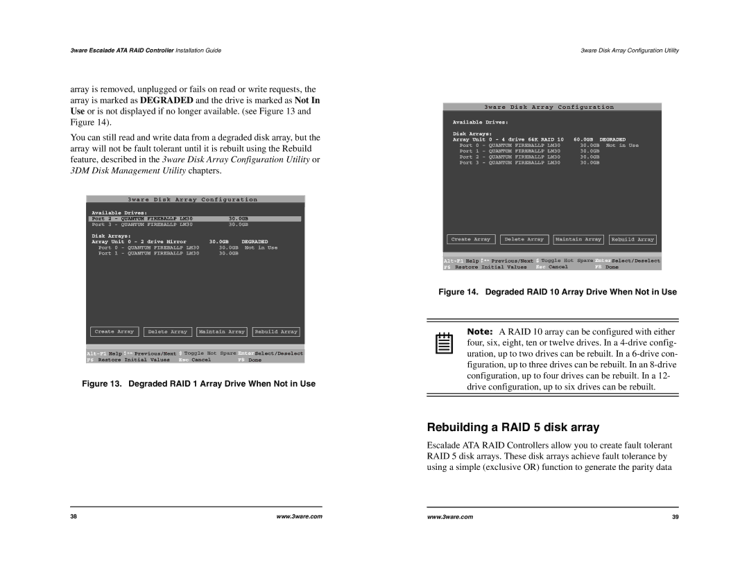 IBM 7000 Series, 8000 Series manual Rebuilding a RAID 5 disk array, Degraded 