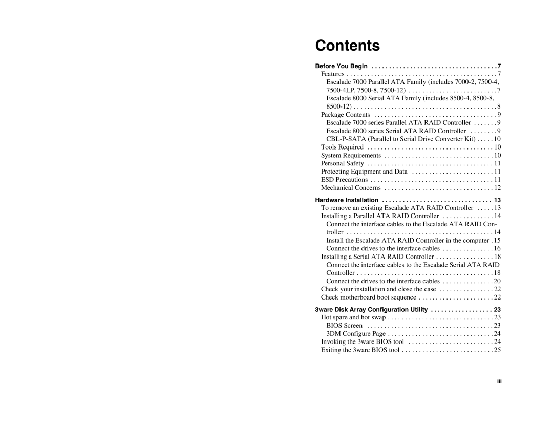 IBM 7000 Series, 8000 Series manual Contents 