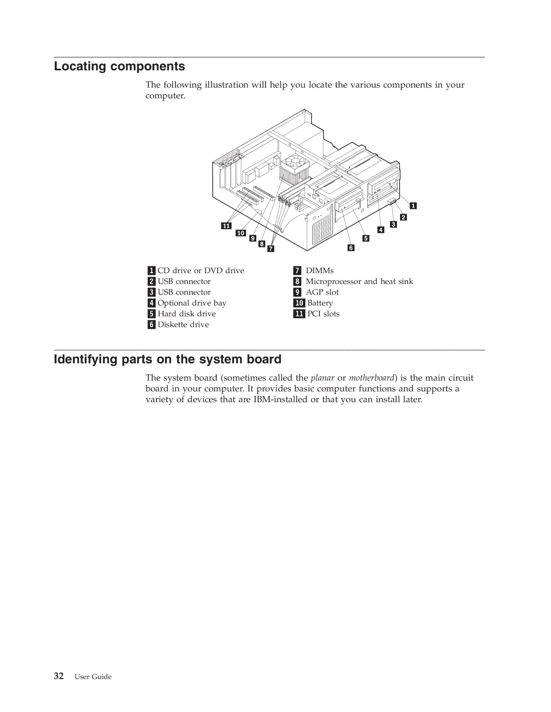 IBM 8190, 8128, 8185, 8189, 8186, 8187, 8188 manual Locating components 