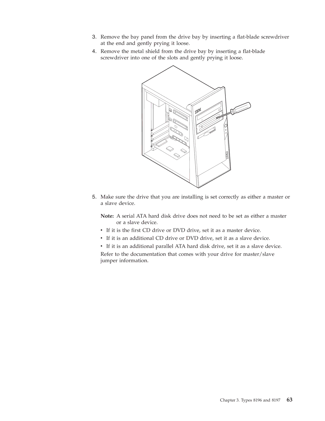 IBM 8189, 8128, 8185, 8186, 8187, 8188, 8190 manual Types 8196 and 8197 