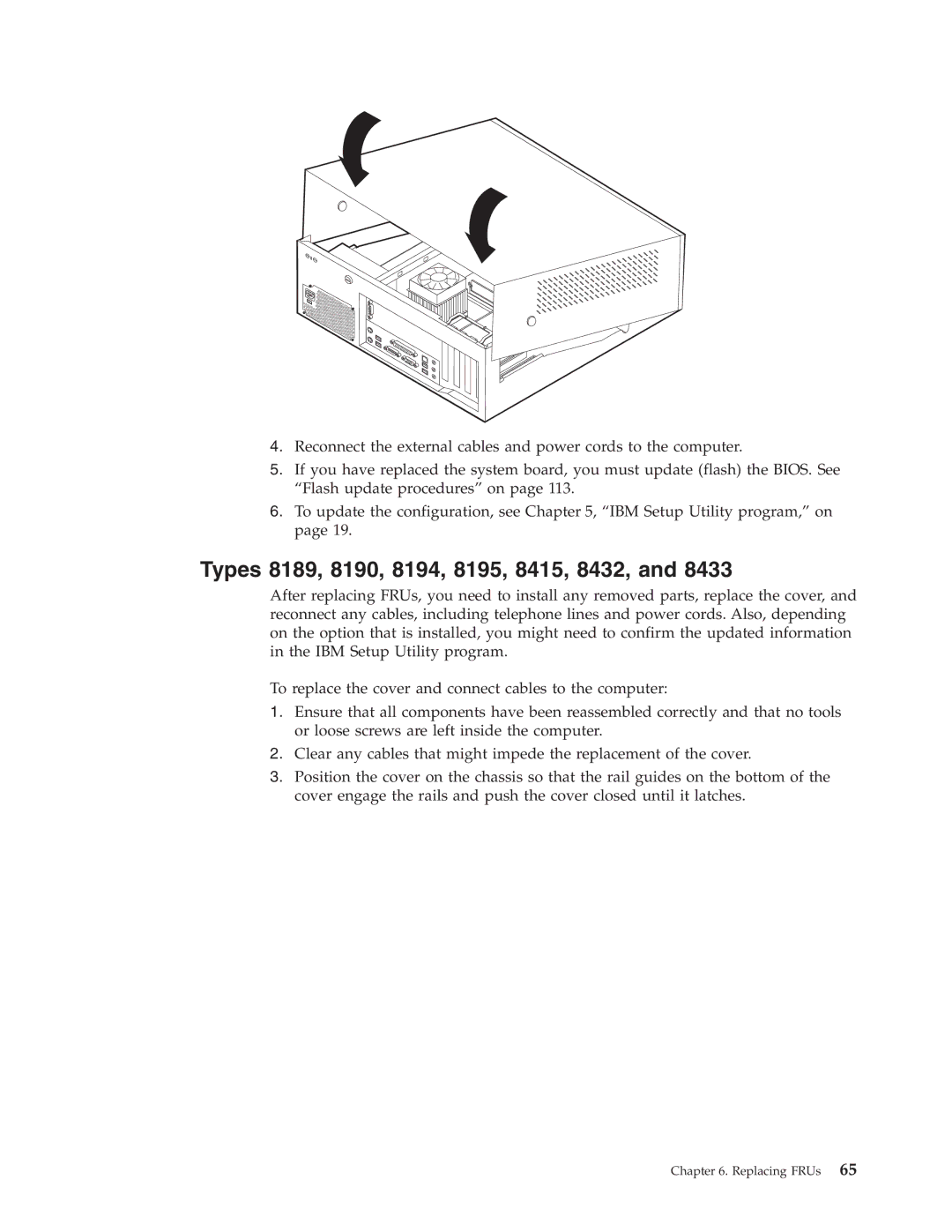 IBM 8185, 8128, 8186, 8187, 8191, 8188, 8197, 8193, 8192, 8196 manual Types 8189, 8190, 8194, 8195, 8415, 8432 