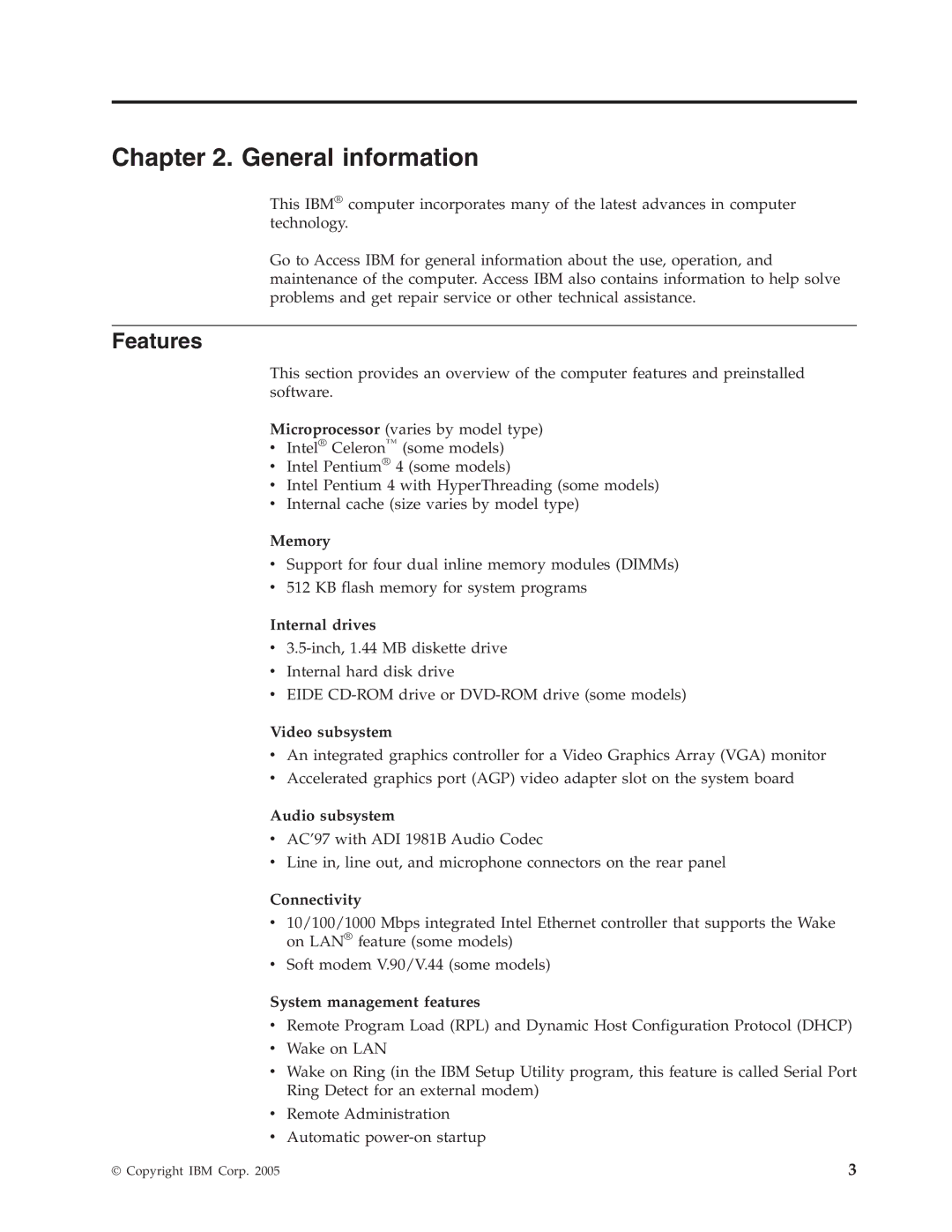 IBM 8193, 8128, 8185, 8189, 8195, 8186, 8187, 8191, 8188, 8197, 8194, 8192, 8190, 8196 manual General information, Features 