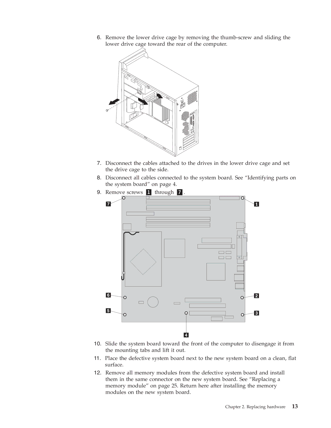 IBM 8137, 8138, 8131, 8123, 8124, 8122 manual Replacing hardware 