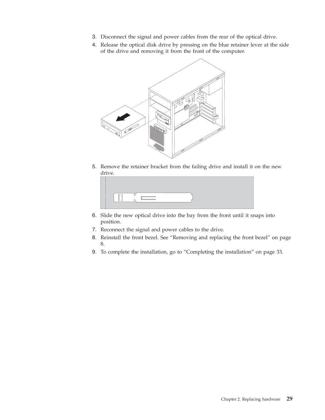 IBM 8131, 8138, 8123, 8137, 8124, 8122 manual Replacing hardware 