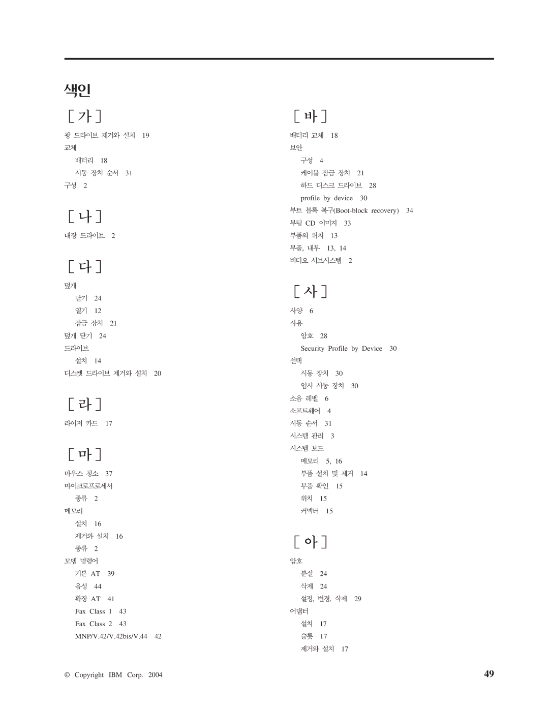 IBM 8172 manual Profile by device 