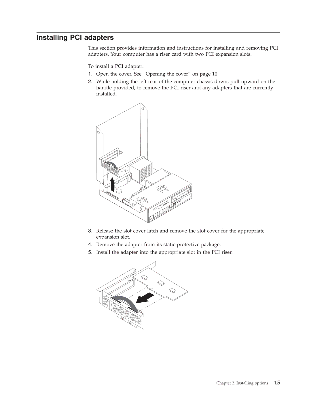 IBM 8183 manual Installing PCI adapters 