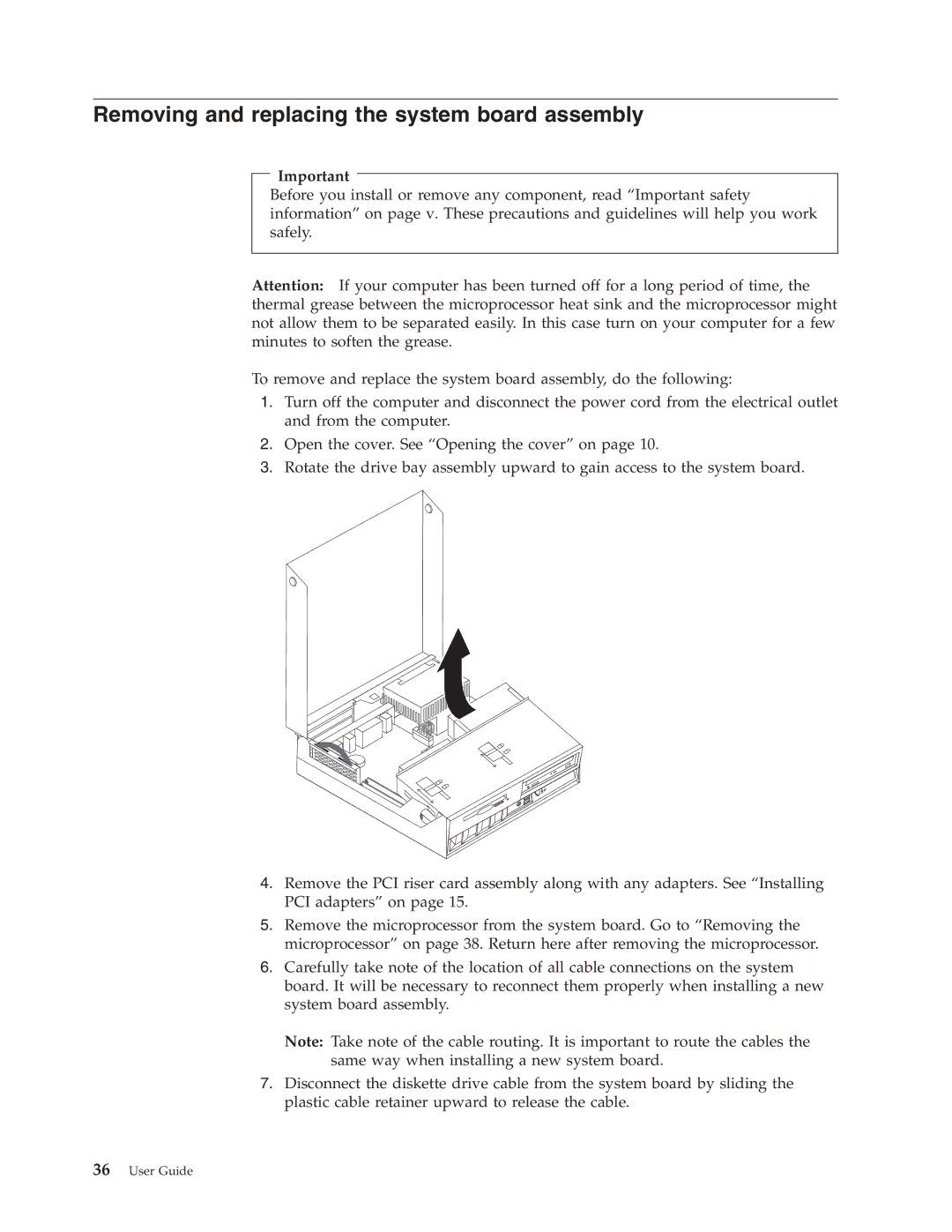 IBM 8183 manual Removing and replacing the system board assembly 