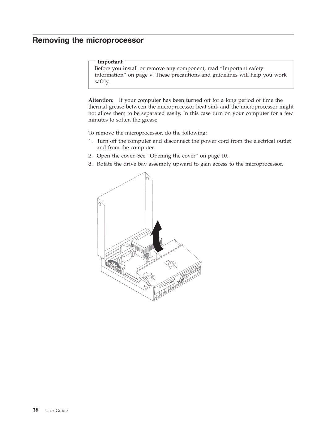 IBM 8183 manual Removing the microprocessor 