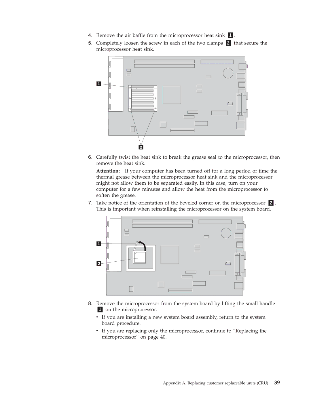 IBM 8183 manual Appendix A. Replacing customer replaceable units CRU 