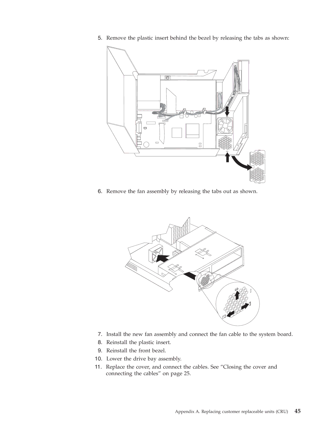 IBM 8183 manual Appendix A. Replacing customer replaceable units CRU 