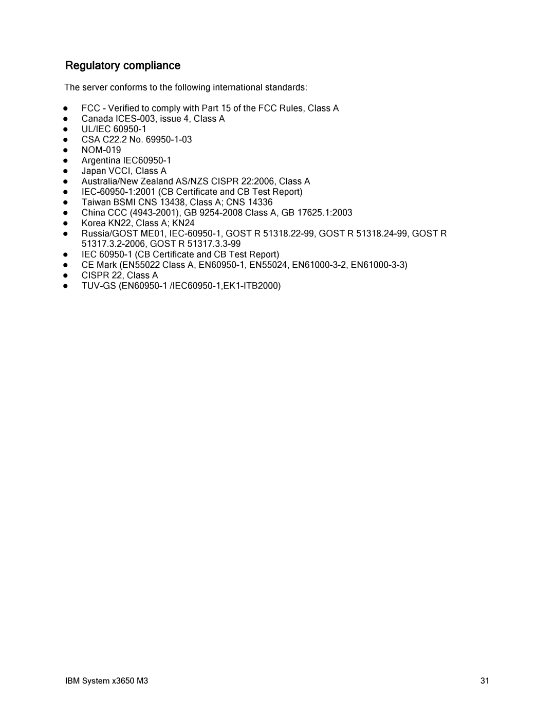 IBM 81Y6843 manual Regulatory compliance 