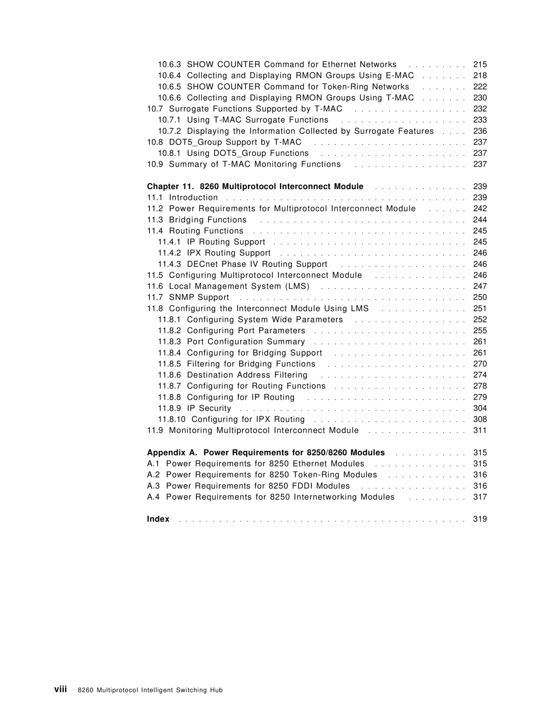 IBM manual Multiprotocol Interconnect Module, Appendix A. Power Requirements for 8250/8260 Modules 