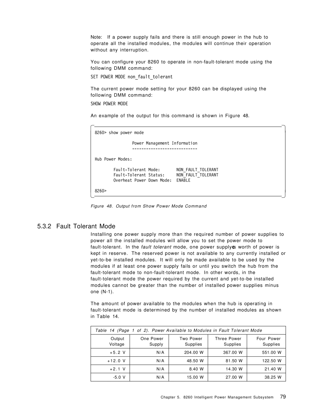 IBM 8260 manual Fault Tolerant Mode, SET Power Mode nonfaulttolerant 