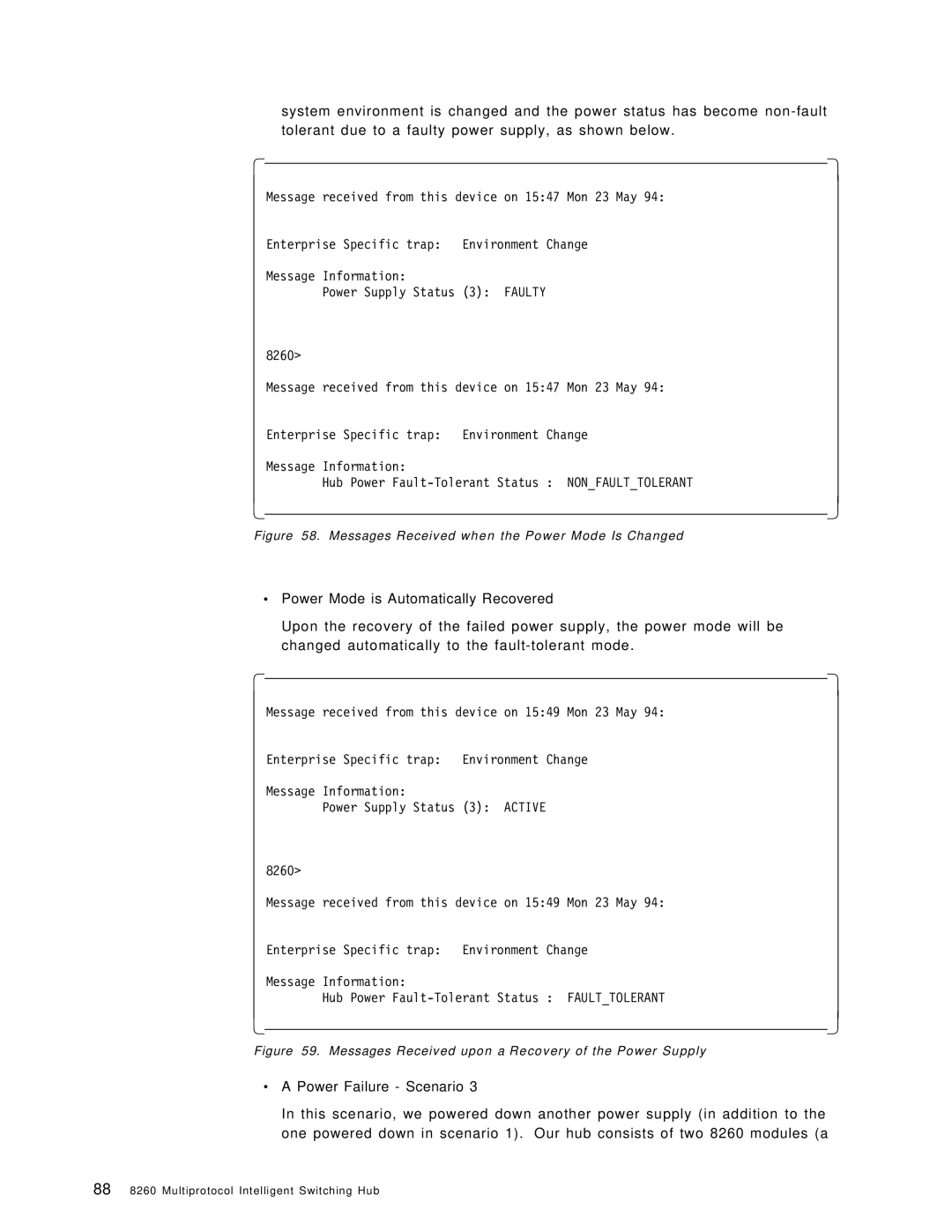 IBM 8260 manual ∙ Power Mode is Automatically Recovered 