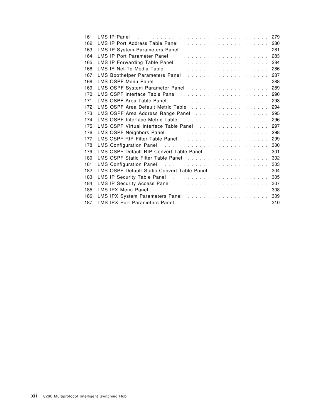 IBM 8260 manual LMS Ospf System Parameter Panel, LMS Ospf Default RIP Convert Table Panel 