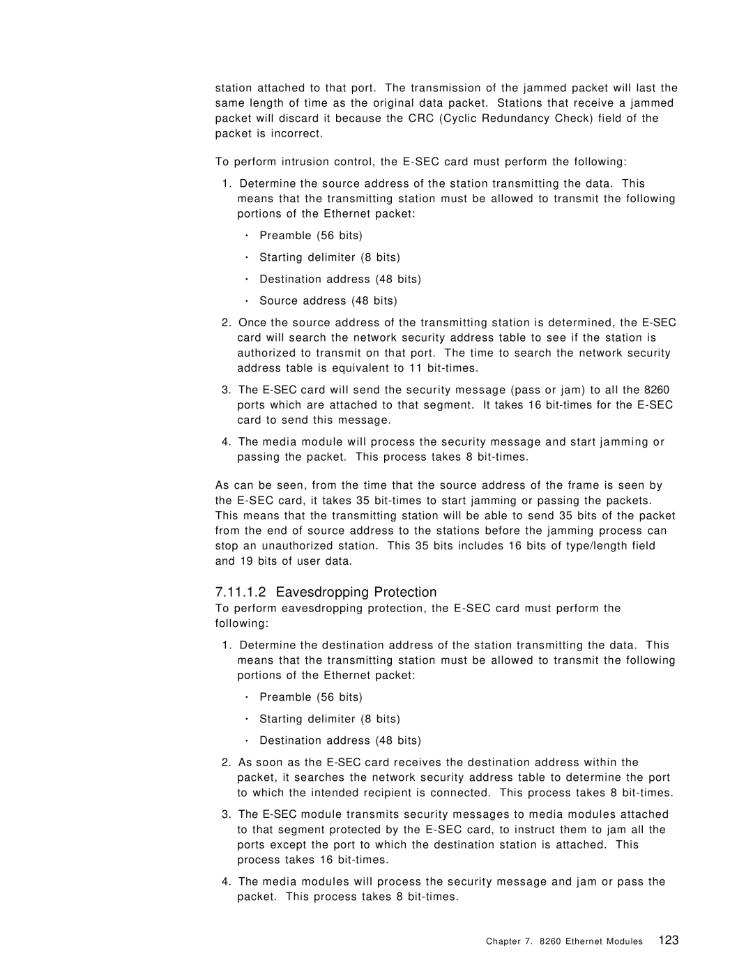 IBM 8260 manual Eavesdropping Protection 