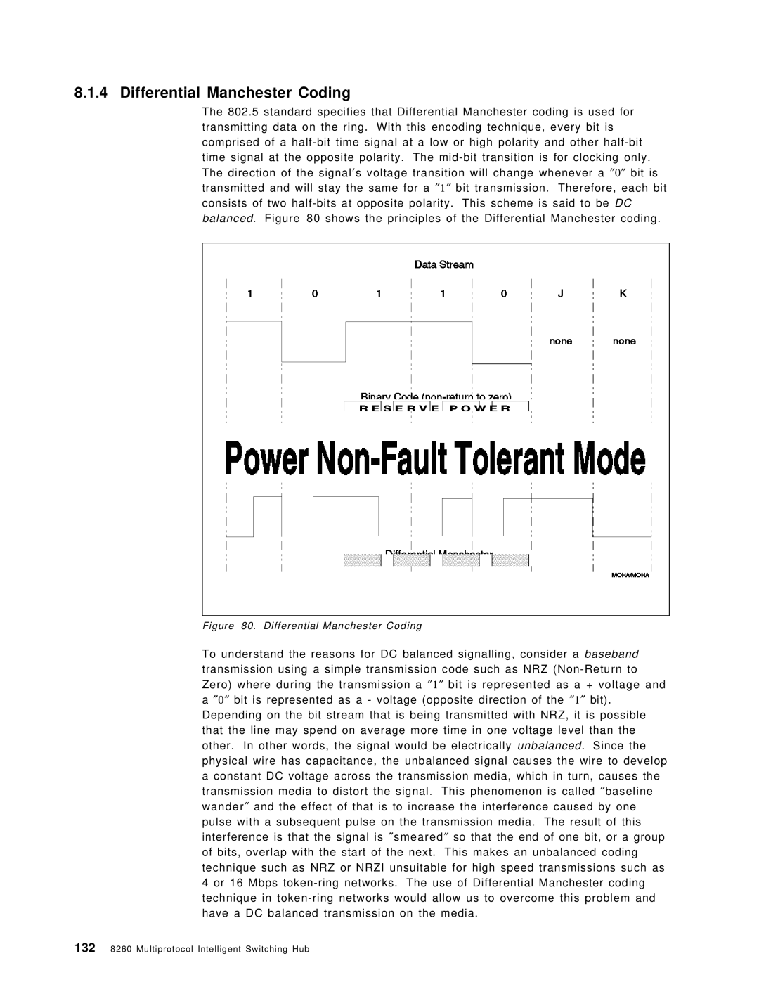 IBM 8260 manual Differential Manchester Coding 