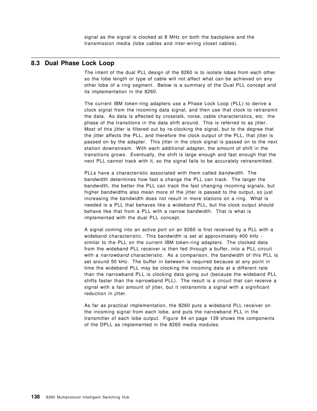 IBM 8260 manual Dual Phase Lock Loop 