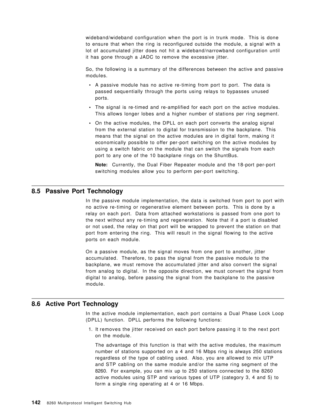 IBM 8260 manual Passive Port Technology, Active Port Technology 