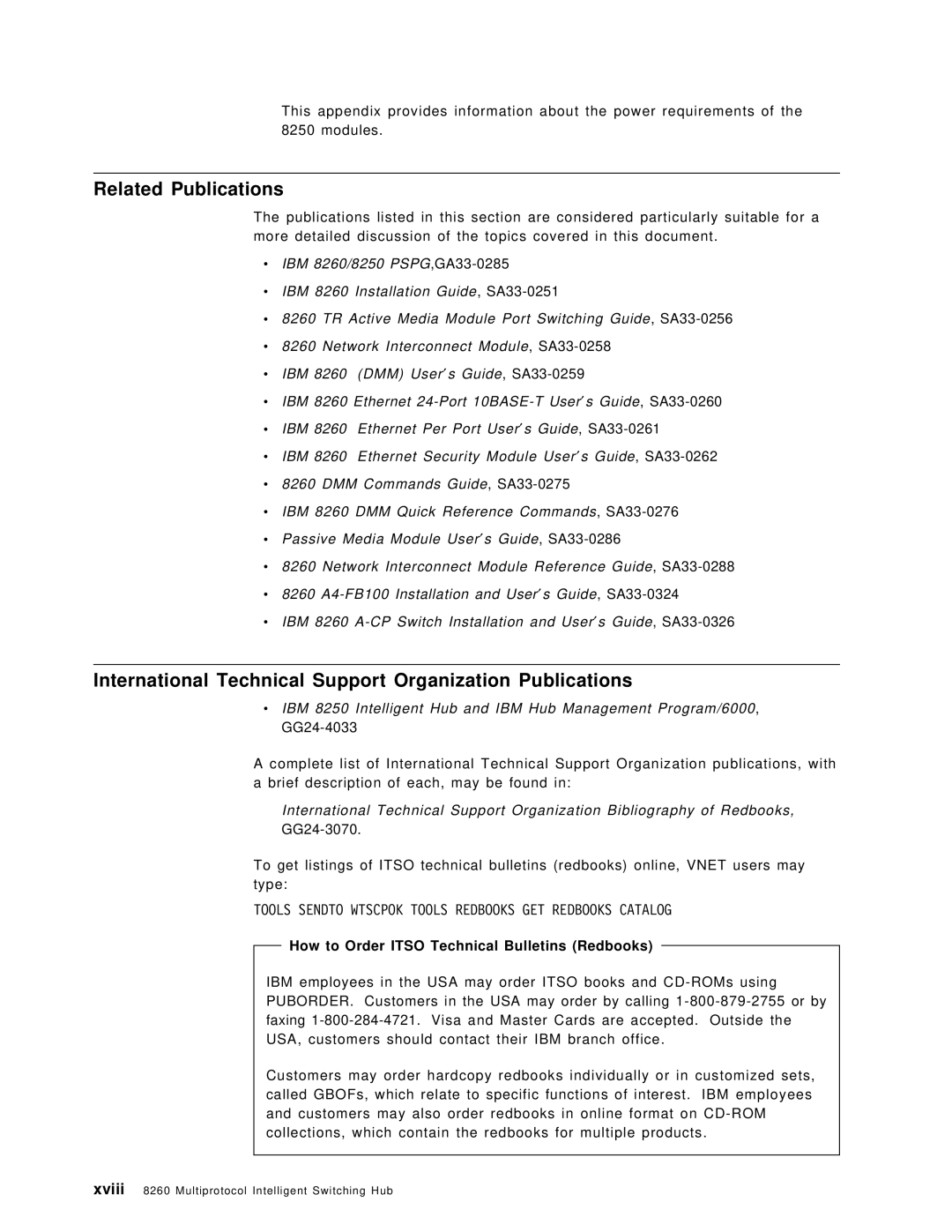 IBM 8260 manual Related Publications, International Technical Support Organization Publications 