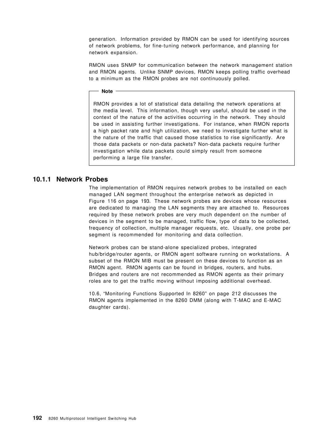 IBM 8260 manual Network Probes 