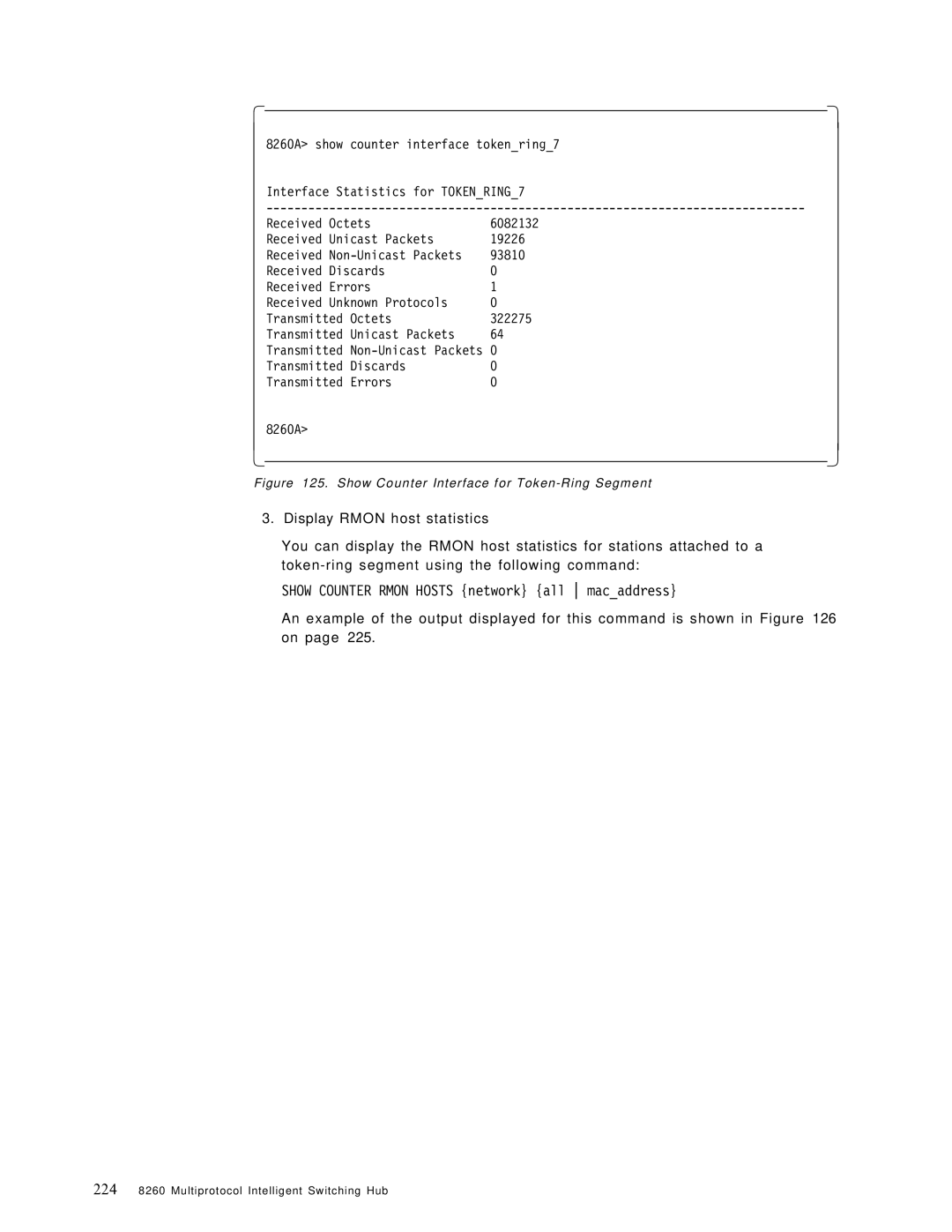 IBM manual 8260A show counter interface tokenring7 