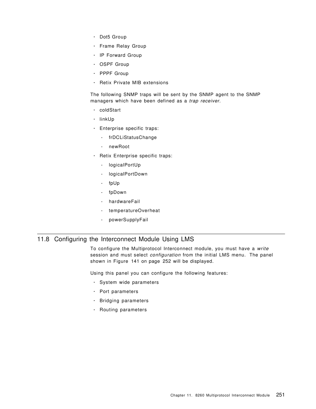 IBM 8260 manual Configuring the Interconnect Module Using LMS 