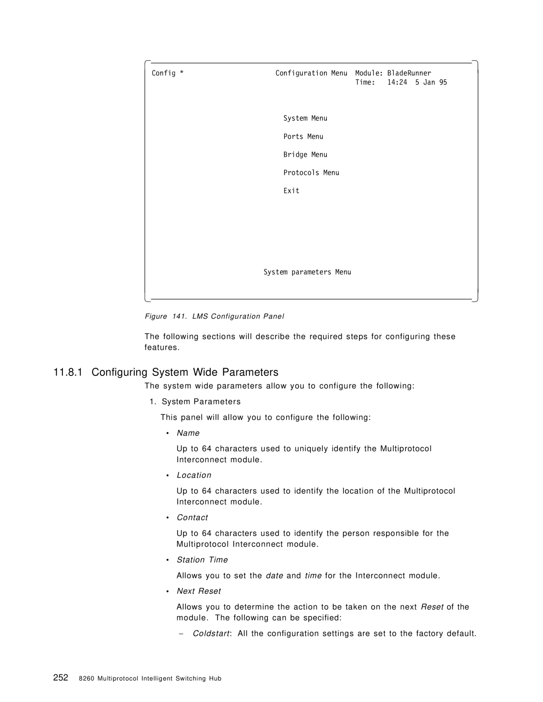 IBM 8260 manual Configuring System Wide Parameters 