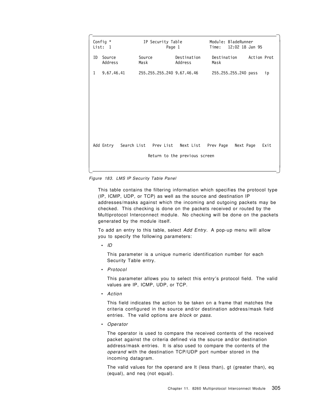 IBM 8260 manual ∙ Id, Protocol, ∙ Operator 