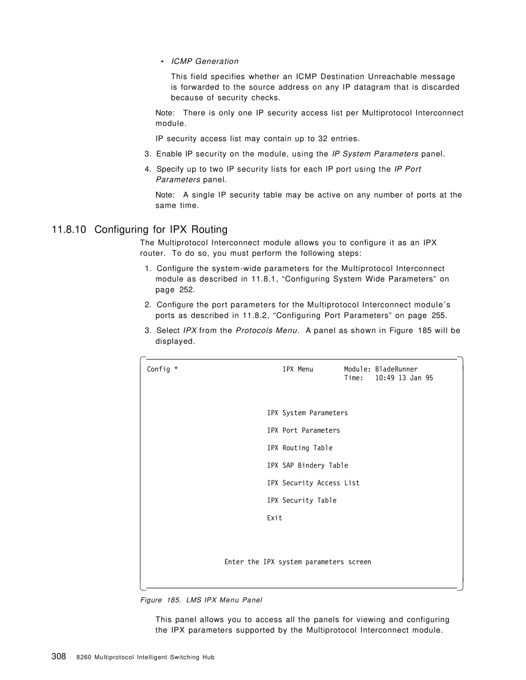 IBM 8260 manual Configuring for IPX Routing, ∙ Icmp Generation 