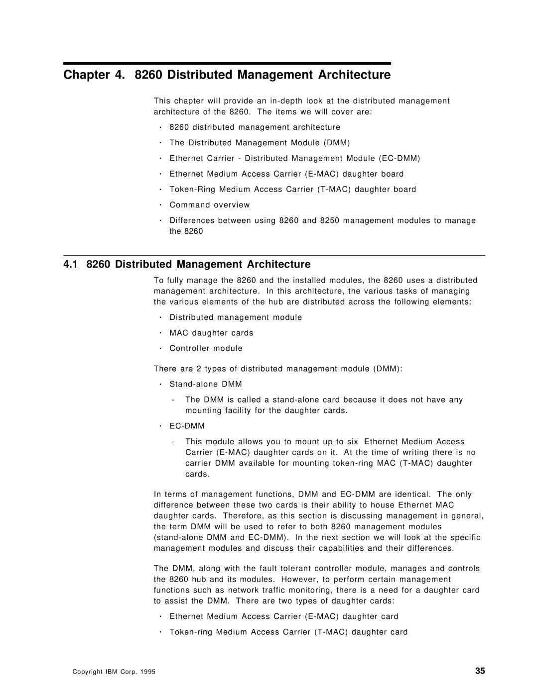 IBM 8260 manual Distributed Management Architecture 