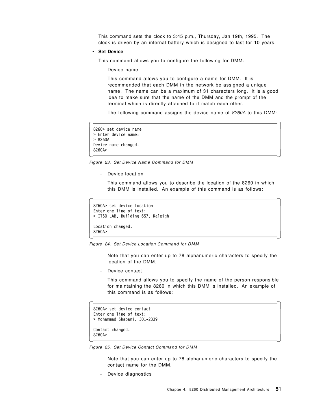 IBM 8260 manual ∙ Set Device, Device diagnostics 